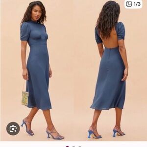 Reformation Slate Blue Midi Dress- new with tags never worn